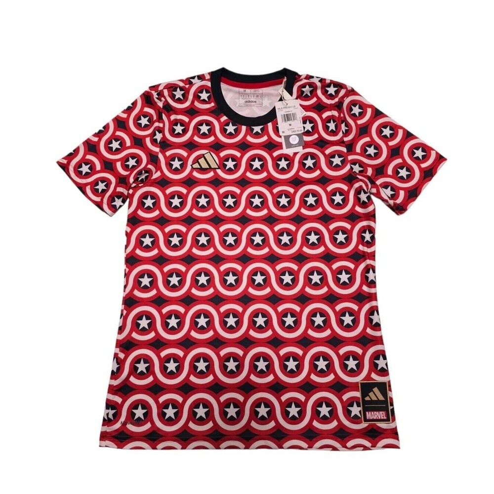 Adidas MLS x Marvel Captain America Soccer Jersey Slim Mens Medium HT3237